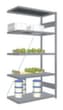 hofe Rayonnages sans vis en acier inoxydable, hauteur x largeur x profondeur 2000 x 1010 x 535 mm, 5 tablettes