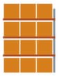 META Rayonnage à palettes MULTIPAL pour 12 palettes, largeur 2785 mm, 4 niveaux de stockage