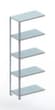 META Rayonnage à boulonner FIX élément suivant, 5 tablettes, RAL7035 gris clair