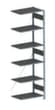 META Panneau d'extension pour le rayonnage sans CLIP vis, hauteur x largeur x profondeur 2500 x 756 x 536 mm, 6 tablettes