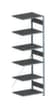 META Panneau d'extension pour le rayonnage sans CLIP vis, hauteur x largeur x profondeur 2500 x 756 x 636 mm, 6 tablettes