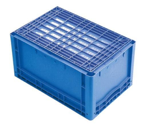 Euronorm-Stapelbehälter mit Rippenboden, blau, Inhalt 49 l