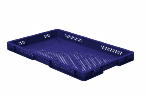 Euronorm-Stapelbehälter Wände + Boden durchbrochen, blau, Inhalt 9,5 l