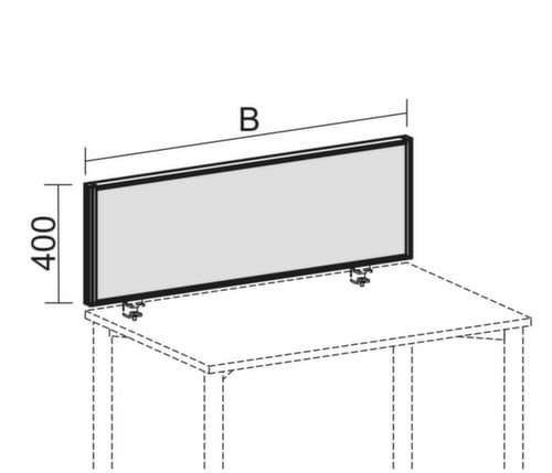 Gera Schallabsorbierende Tischtrennwand Pro ProfiLine, Höhe x Breite 400 x 1200 mm, Wand rot