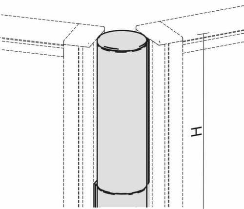 Gera Verbindungssäule Pro ProfiLine für Trennwand, Höhe 600 mm