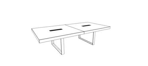 Quadrifoglio Konferenztisch T45, Breite x Tiefe 2800 x 1400 mm, Platte Ulme