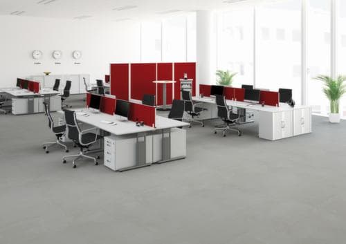 Gera Tischtrennwand Pro BasicLine, Höhe x Breite 600 x 1800 mm, Wand rot