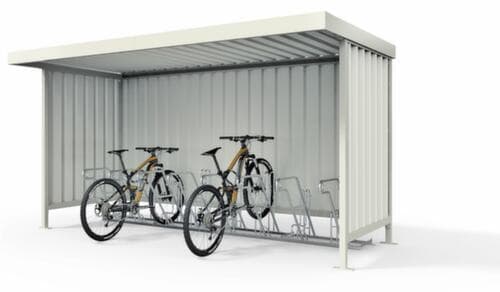 Überdachung mit 3 Wänden, Grundfeld, Breite x Tiefe 4300 x 2200 mm