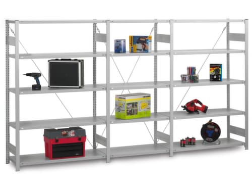 hofe System-Steckregal Anbaufeld, Höhe x Breite x Tiefe 3000 x 1010 x 435 mm, 7 Böden