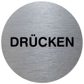 Rundes Türschild Tello, "Drücken"