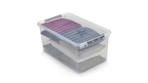 Aufbewahrungsbox ECO, transparent, Inhalt 45 l, Deckel