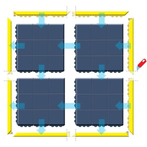 Anti-Ermüdungs-Gummifliese Utrecht Nitrile chemikalienbeständig, Fliese, Länge x Breite 910 x 910 mm