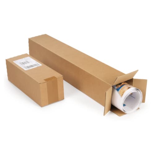 Langer Faltkarton mit Öffnung an Stirnseite, 1-wellig, 1000 x 105 x 105 mm