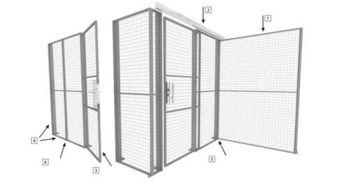 TROAX Wand-Aufsatzelement Extra für Trennwandsystem, Breite 1000 mm