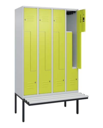 C+P Z-Spind Classic Plus mit untergebauter Sitzbank, Abteilbreite 300 mm