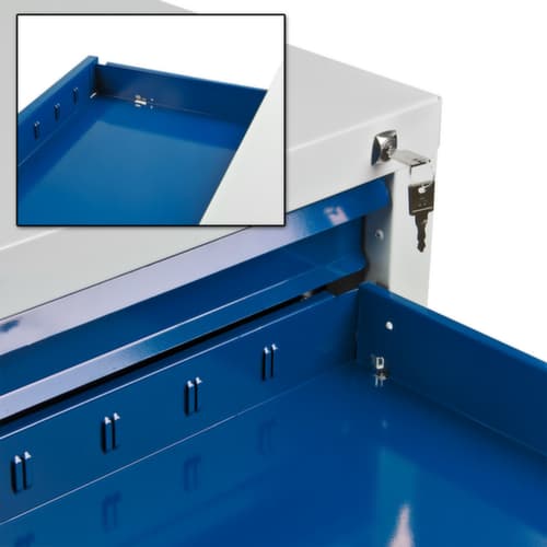 Schubladenschrank MAMMUT, 7 Schublade(n), RAL7035 Lichtgrau/RAL5012 Lichtblau