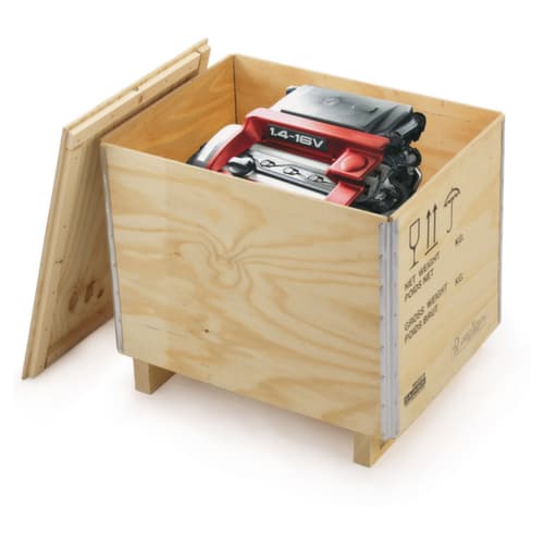 Sperrholz-Faltkisten mit Bodenkufen RAJA 580 x 380 x 400 mm