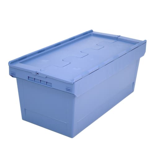 BITO Bac réutilisable plombable, capacité 76 l, Couvercle à charnière en 2 parties