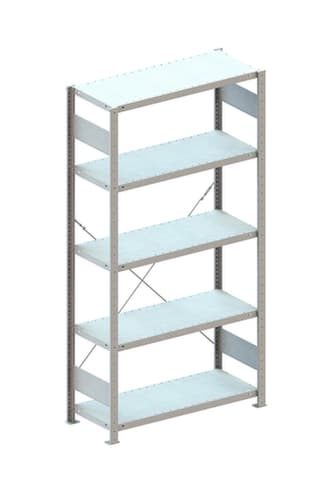 META système d'étagères sans vis CLIP, hauteur x largeur x profondeur 2000 x 1356 x 436 mm, 5 tablettes