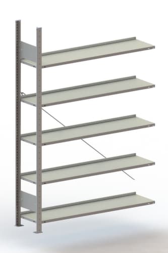 META Rayonnage sans boulons pour classeurs élément suivant, 5 tablettes, RAL7035 gris clair