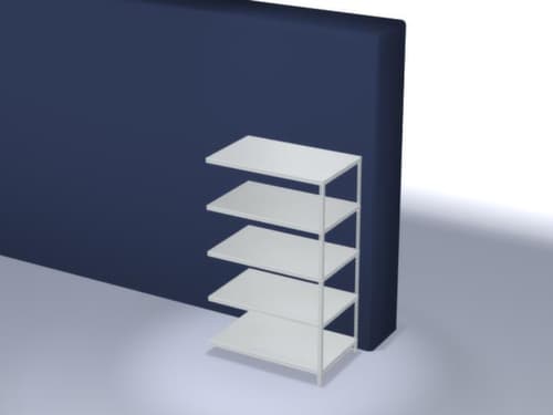 hofe Rayonnage à boulonner élément suivant, 5 tablettes, RAL7035 gris clair