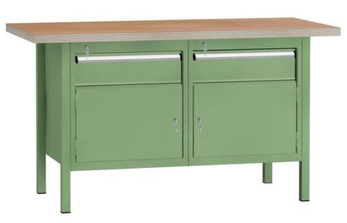 KLW Lutz Établi avec panneau multiplis, 2 tiroirs, 2 armoires