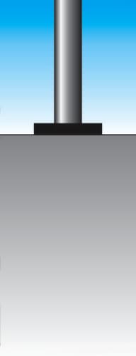 Poteau en acier inoxydable, hauteur 900 mm, à cheviller