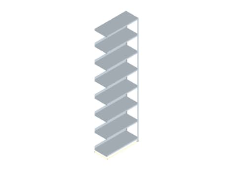 hofe Rayonnage à boulonner pour classeurs élément suivant, 8 tablettes, avec revêtement en zinc anti-corrosion
