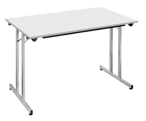 Table pliante polyvalente gerbable, largeur x profondeur 1200 x 800 mm, panneau gris clair