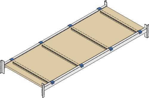 Etagère en bois pour rack à palettes, largeur x profondeur 2700 x 800 mm