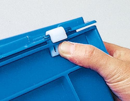 BITO Bac gerbable norme Europe à double fond, bleu, capacité 79 l, Couvercle à charnière en 2 parties