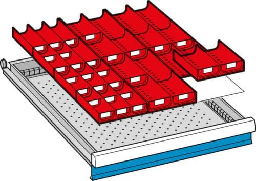 Kit de godets pour tiroirs 564 mm