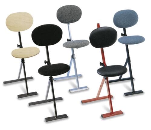 Kappes Siège assis-debout rabattable ErgoPlus® avec dossier, hauteur d’assise 550 - 900 mm, assise noir