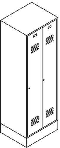 PAVOY Armoire vestiaire Basis gris clair avec 3 compartiments, largeur de compartiment 400 mm