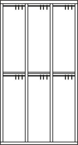 PAVOY Armoire vestiaire à deux niveaux Basis avec 3x2 compartiments, largeur de compartiment 300 mm