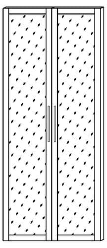 Porte à double battant Terra Nova pour rayonnage de bureau, hauteur x largeur 1880 x 800 mm