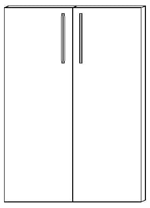 Porte à double battant Terra Nova pour rayonnage de bureau, hauteur x largeur 1140 x 800 mm