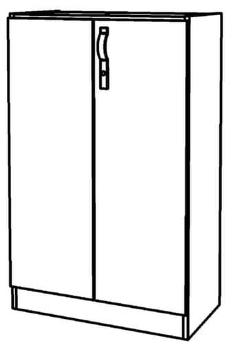 Armoire à portes battantes Up and Down, 3 hauteurs des classeurs, gris/gris