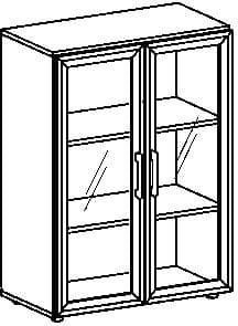 Gera Armoire à portes vitrées Milano, 3 hauteurs des classeurs, corps RAL7035 gris clair