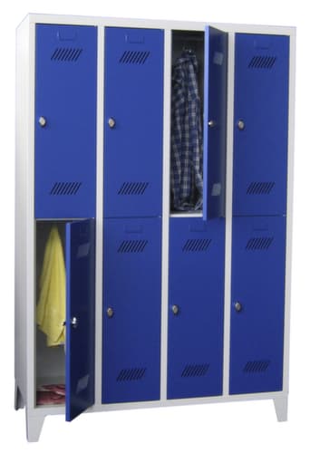 PAVOY Armoire vestiaire à deux niveaux Basis avec 3x2 compartiments, largeur de compartiment 300 mm
