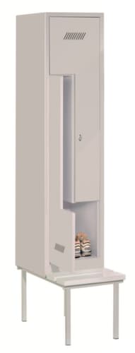 PAVOY Armoire vestiaire Z Basis avec banc + 2 compartiments, largeur de compartiment 400 mm