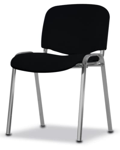 Nowy Styl Siège visiteur gerbable 12 fois ISO avec capitonnages, assise tissu (100 % polyester), noir