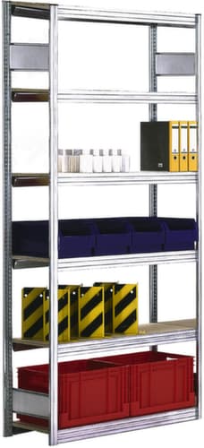 regalwerk Rayonnage sans boulons à plateaux agglomérés avec tablettes, hauteur x largeur x profondeur 2500 x 1061 x 326 mm, 6 tablettes