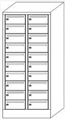 PAVOY Armoire de tri courrier Basis gris clair, 20 compartiments, RAL7035 gris clair/RAL7035 gris clair