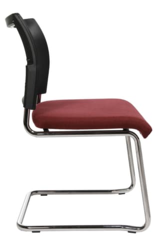 Topstar Fauteuil luge pour visiteurs Visit 20 avec dossier maille, assise tissu (100 % polypropylène), bordeaux
