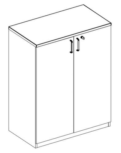 Nowy Styl Armoire à portes battantes E10, 3 hauteurs des classeurs