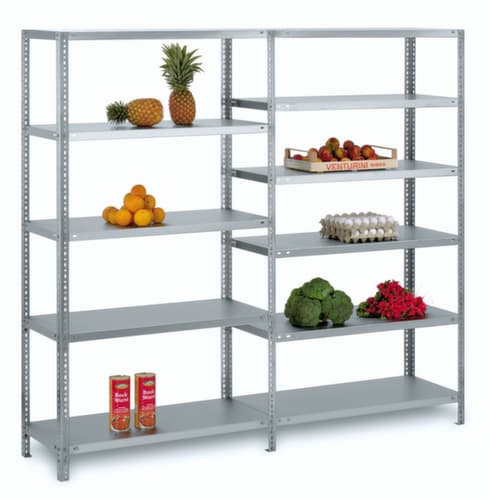 hofe Etagère en acier inoxydable, hauteur x largeur x profondeur 2000 x 1000 x 800 mm, 5 tablettes