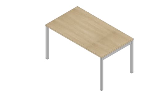 Quadrifoglio Bureau Practika avec piètement 4 pieds, largeur x profondeur 1400 x 800 mm, plaque chêne
