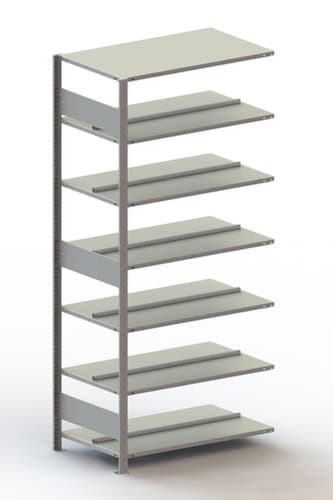 META Porte-documents sans vis Zone de fixation pour une utilisation des deux côtés, 7 tablettes, RAL7035 gris clair