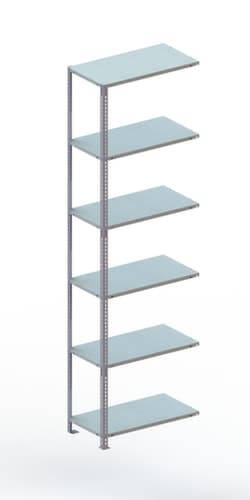 META Rayonnage à boulonner FIX élément suivant, 6 tablettes, RAL7035 gris clair